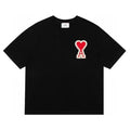 Solid color love short sleeve T-shirt