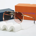Metal Double Bridge Aviator Sunglasses with Monogram Details