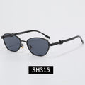 Thin Metal Frame Geometric Sunglasses SH315