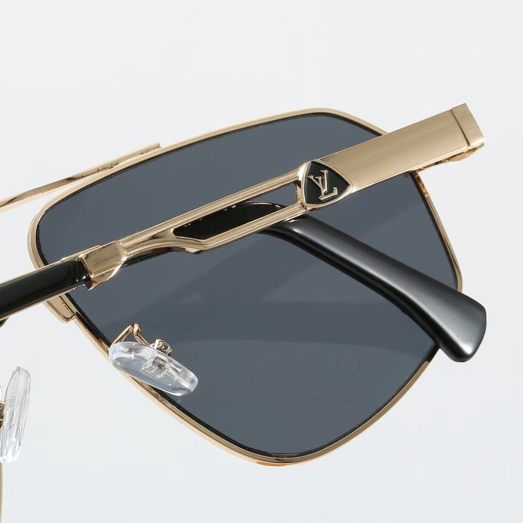 Metal Vanguard Double Bridge Aviator Sunglasses
